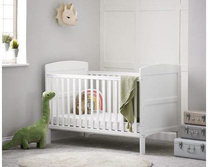 Grady Cot Bed + Fibre Mattress - White
