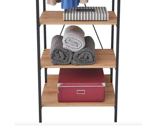Cohen Open Wardrobe with 4 Shelves- Riveria Oak
