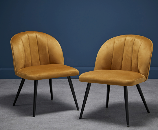 Octavia Dining Chair Mustard (Pair)