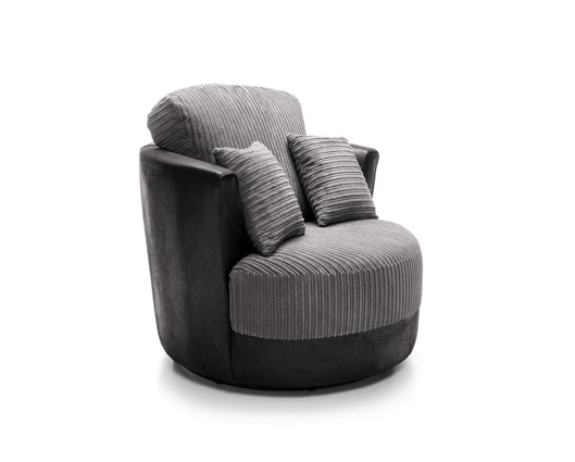 Sofia Swivel Chair - Black & Grey