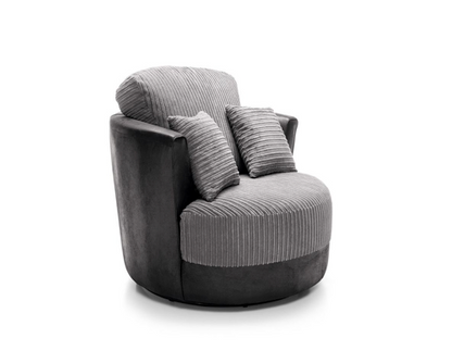 Sofia Swivel Chair - Black & Grey