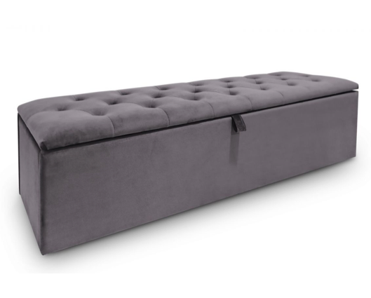 Ranell Blanket Box-Dark Grey Velvet
