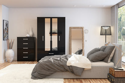 Larz 5 Drawer Chest - Black