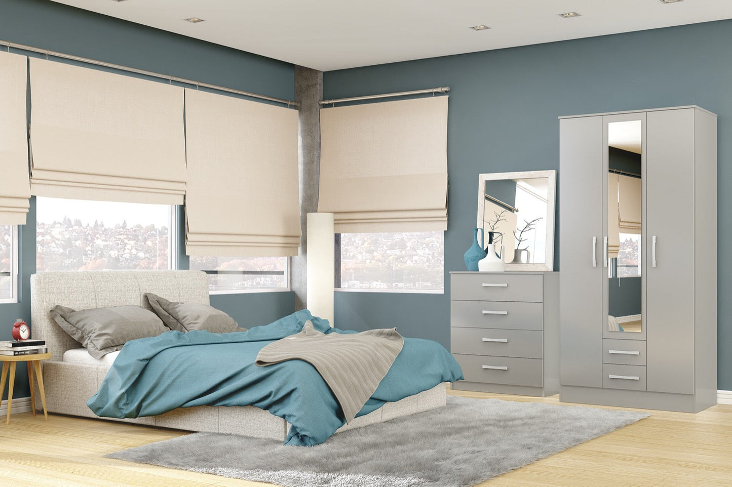 Larz 4 Drawer Chest - Grey