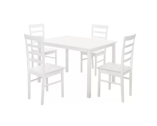 Carter Dining Table & 6 Ladder Chairs- White