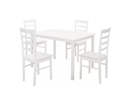 Carter Dining Table & 6 Ladder Chairs- White