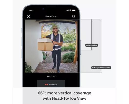 Refurbished RING Battery Video Doorbell (3rd Gen) - Satin Nickel