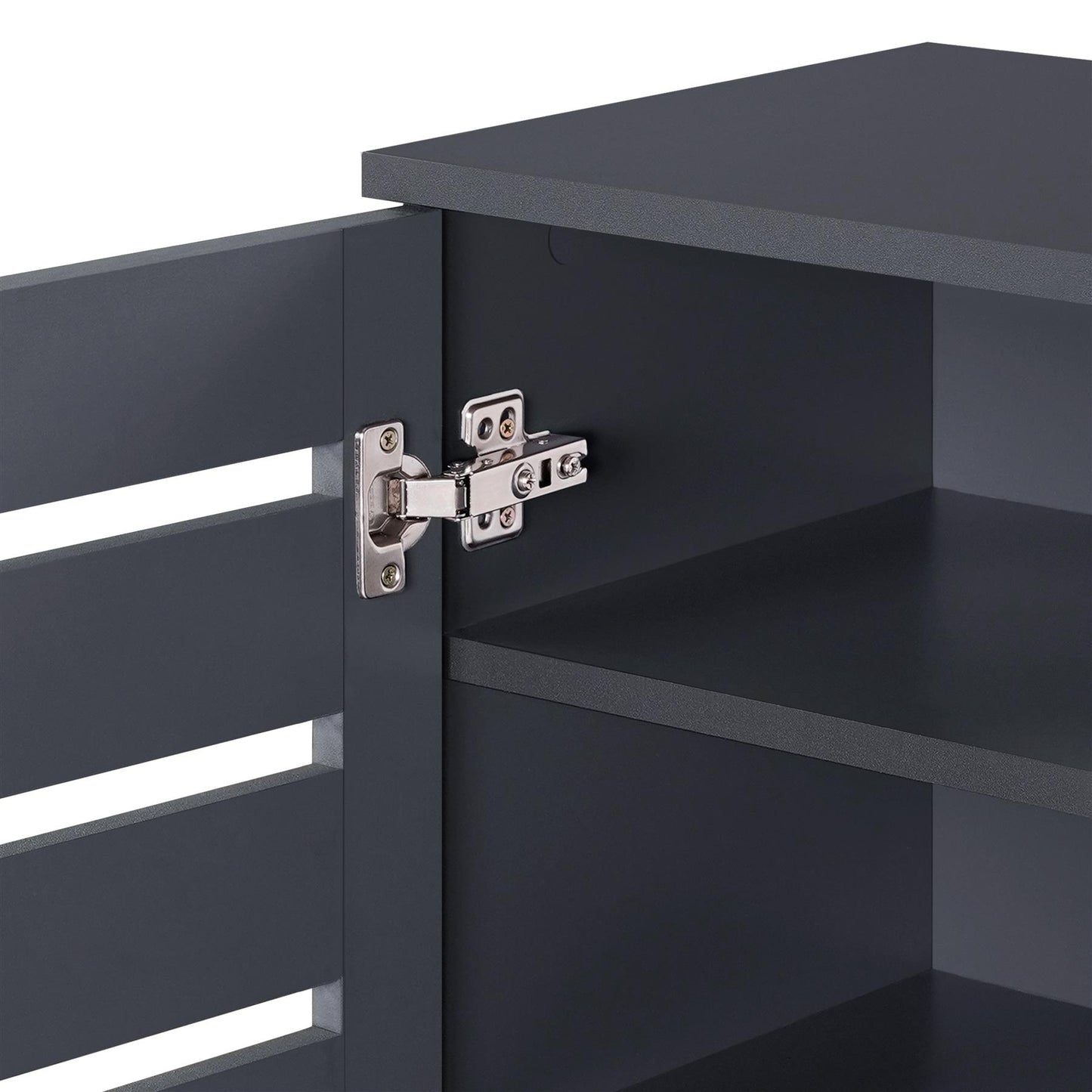 Euston 2 Door Shoe Cabinet - Dark Grey