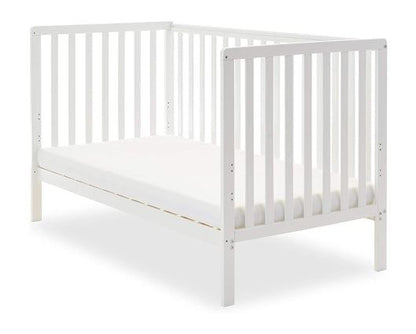 Simple Cot & Fibre Mattress- White