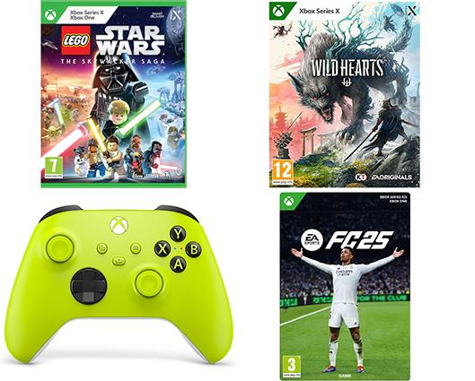 Game + Controller Bundle: FC 25, LEGO Star Wars: The Skywalker Saga, Wild Hearts