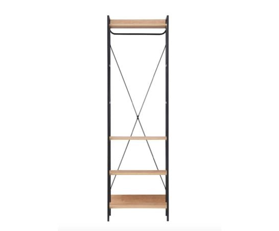 Cohen Open Wardrobe with 4 Shelves- Riveria Oak