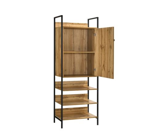 Zulu Storage Cabinet with 1 Door & 3 Shelves-Oak