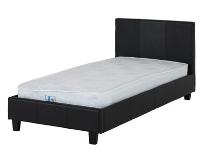 Prado Single Bed - Black Faux Leather