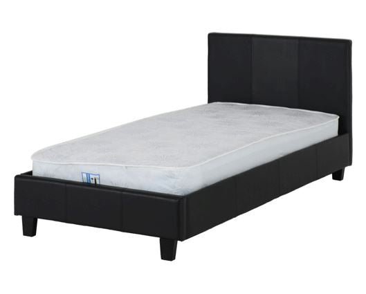 Prado Single Bed - Black Faux Leather