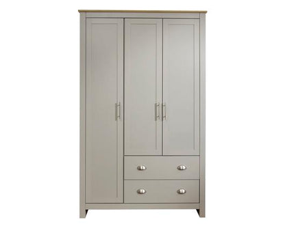 Lachlan 3 Door 2 Drawer Wardrobe-Grey