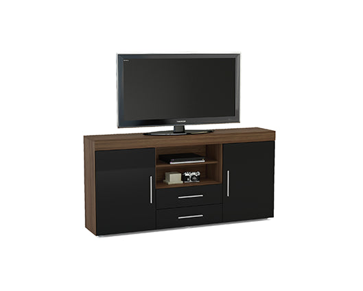 Edgeware 2 Door 2 Drawer Sideboard- Walnut & Black