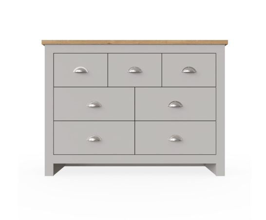 Lincoln 7 Drawer Chest- Light Grey