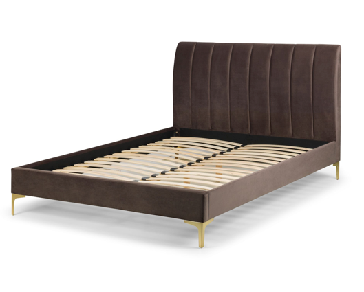 Dario Scalloped Velvet King Bed - Grey