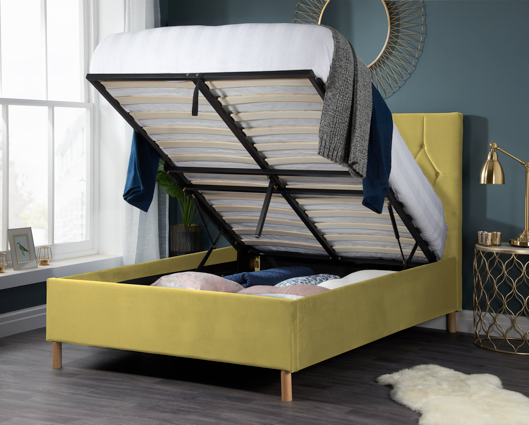 Loxley King Ottoman Bed - Mustard