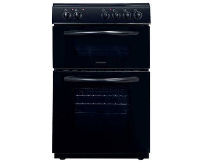 Statesman EDC50B 50cm Double Electric Oven With Ceramic Hob Black