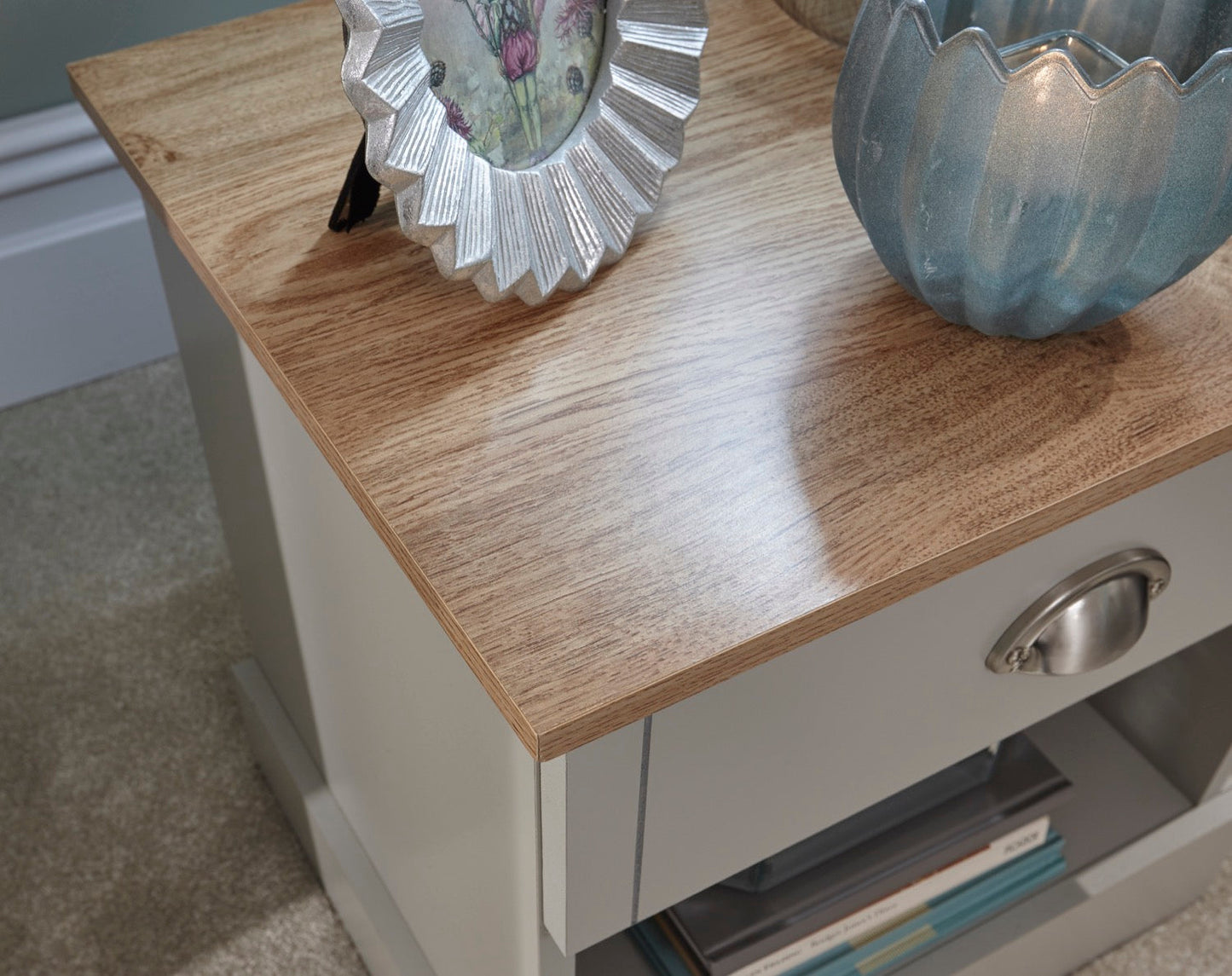 Kinsley 1 Drawer Bedside-Grey