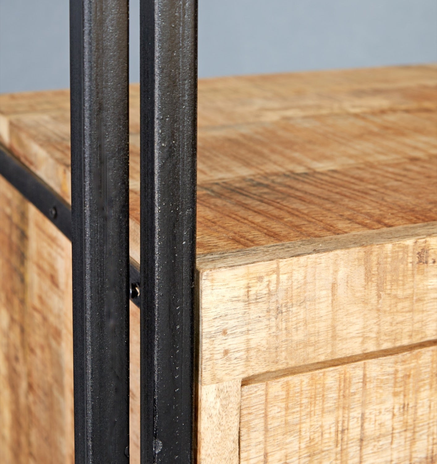 Cole Industrial Slim Open Bookcase