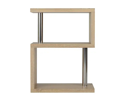 Cullen 3 Shelf Unit - Light Sonoma Oak Effect Veneer/Chrome