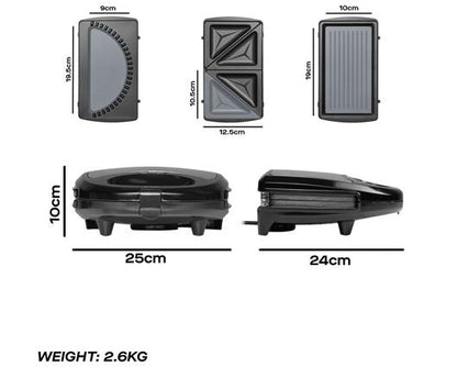 3 IN 1 sandwich/ panini/ crimp maker