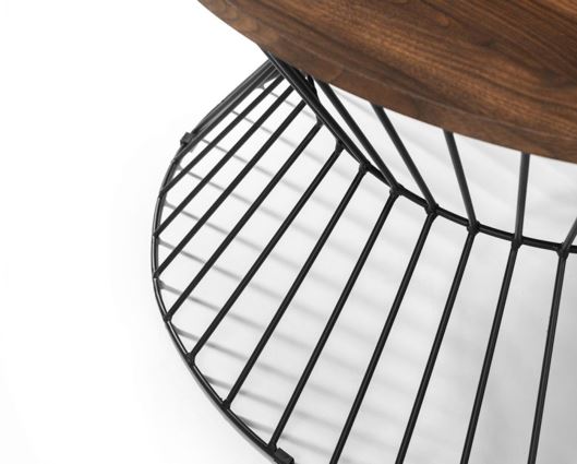 Round Wire Coffee Table - Walnut