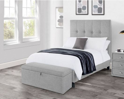 Sorrento High Headboard Super King Bed - Light Grey