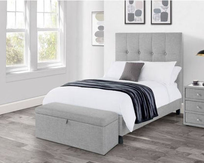 Sorrento High Headboard Super King Bed - Light Grey
