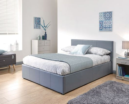 King End Lift Ottoman Bed-Grey