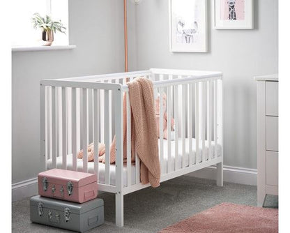 Simple Cot & Fibre Mattress- White