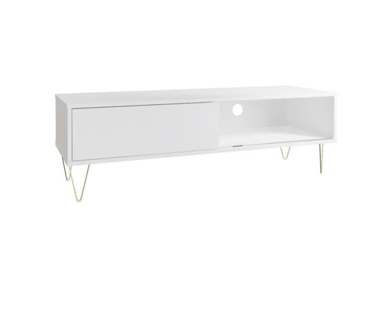 Maeve Sliding Door TV Stand- White