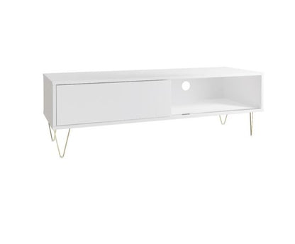 Maeve Sliding Door TV Stand- White