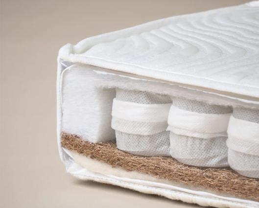 Seren Mini Cot Bed + Moisture Mangment Mattress - Warm Grey