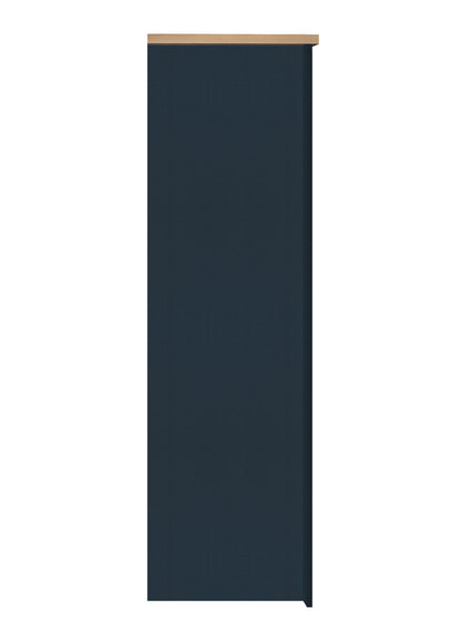 Harper 3 Door Wardrobe - Navy Blue & Oak