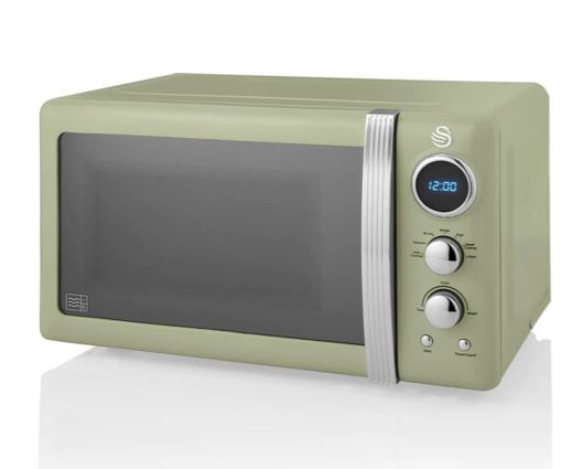 Swan Retro 800W 20L Digital Microwave Green