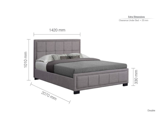 Harrison Double Bed - Grey