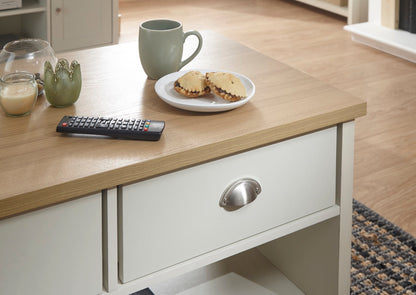 Lachlan 2 Drawer Coffee Table-Cream