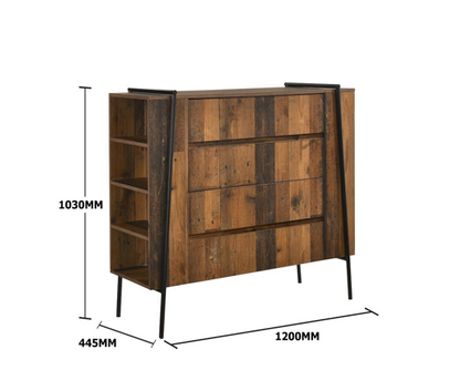 Burr 3 Piece Bedroom Set 4 Drawers