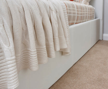 King End Lift Ottoman Bed-White