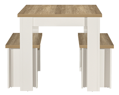 Harper Dining Table & Bench Set - Cream
