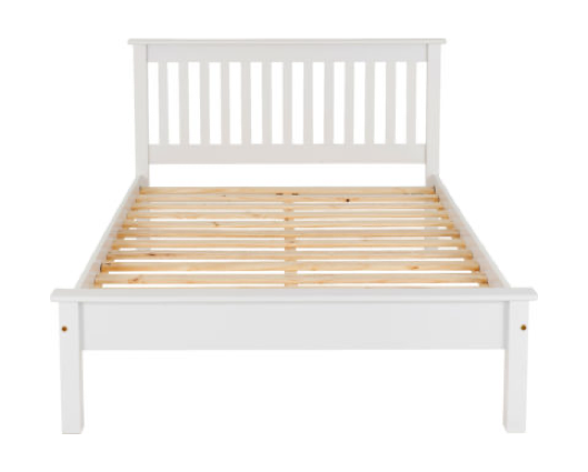 Monaco Low Foot End Double Bed - White