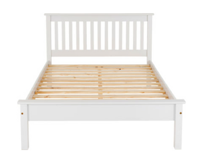 Monaco Low Foot End Double Bed - White