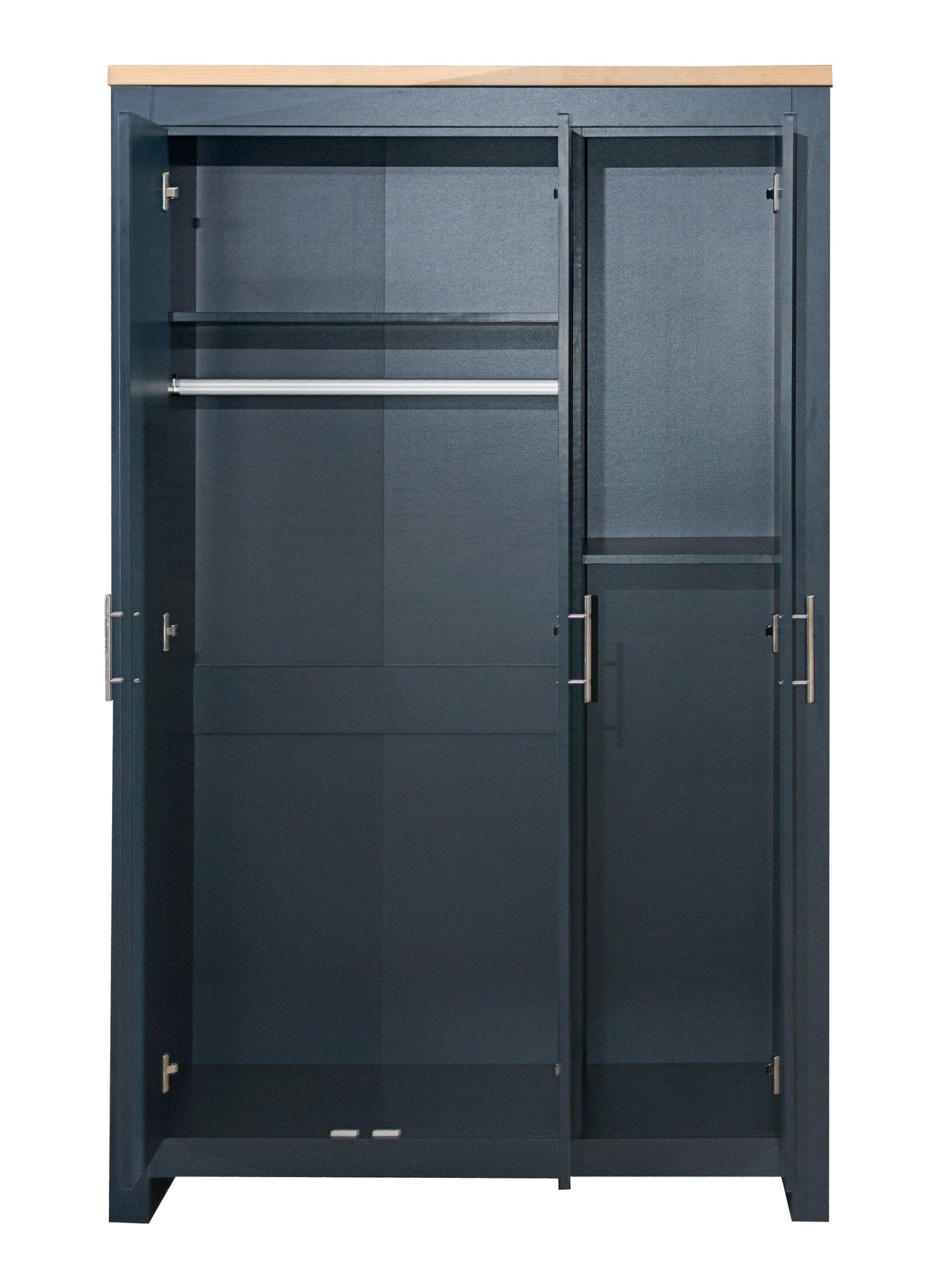 Harper 3 Door Wardrobe - Navy Blue & Oak