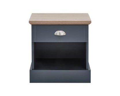 Kinsley 1 Drawer Bedside- Slate Blue