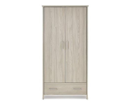 Nina Double Wardrobe - Grey Wash & White