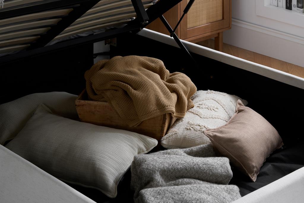 Maisey Double Ottoman Bed - Cream