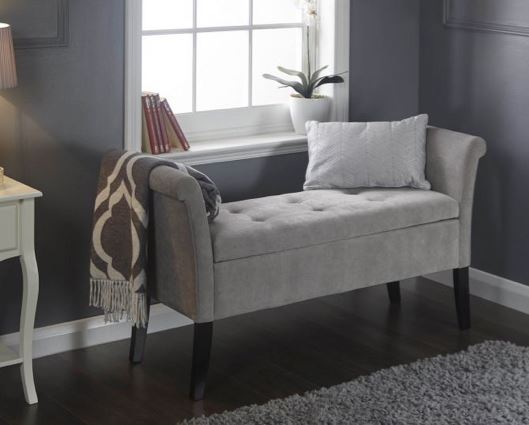 Bex Window Seat-Silver Chenille